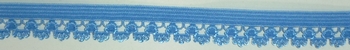 Elastisch Lingeriekant bloemmotief 15mm (60 m), Jeansblauw 284